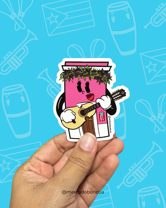 Sticker Casita Viejo San Juan | Cuatro Puertorriqueño | Vinil Premium