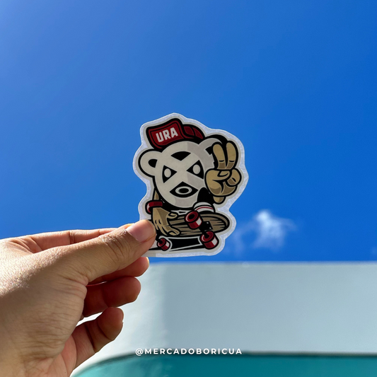 Sticker Urayo Patineta | Símbolo Taíno Skateboard | Vinil Resistente