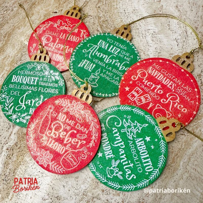 Adornos Navideños Parranda 6 Pack | Decoración Navidad Boricua | Sets