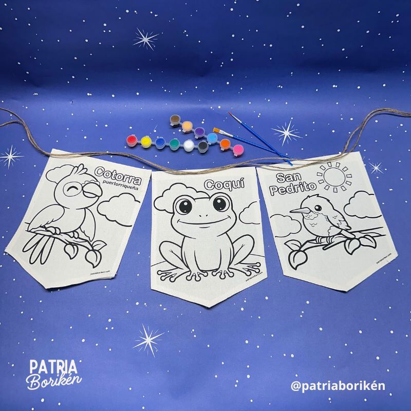 Kit DIY- Banderines - Fauna endémica de Puerto Rico