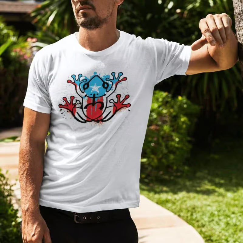 Camiseta Coquí con la Bandera de Puerto Rico| Orgullo Boricua con Estrella Solitaria
