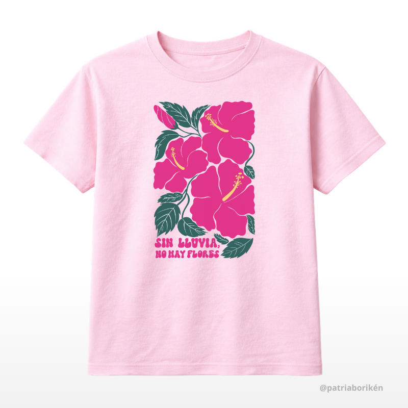 Boricua Poppy Crop Top "No Rain, No Flowers"