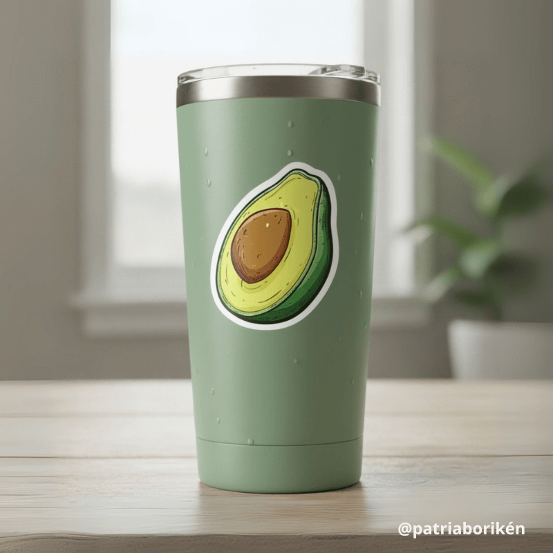 Sticker Aguacate de Puerto Rico | Vinil Resistente al Agua y Sol