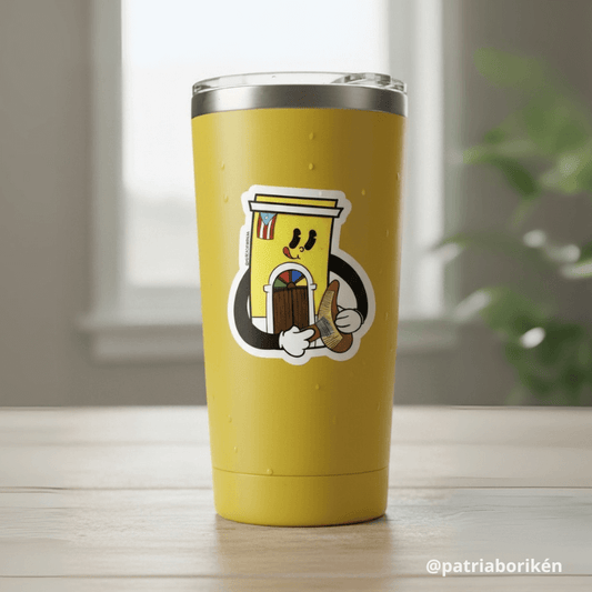 Sticker Casita Viejo San Juan | Güiro y Música Boricua | Vinil Premium