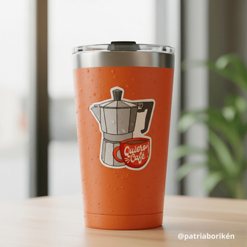 Sticker Greca Cafetera | Cultura del Café Cola'o Puertorriqueño | Vinil Premium