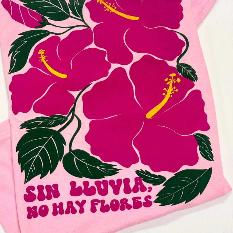 Boricua Poppy Crop Top "No Rain, No Flowers"