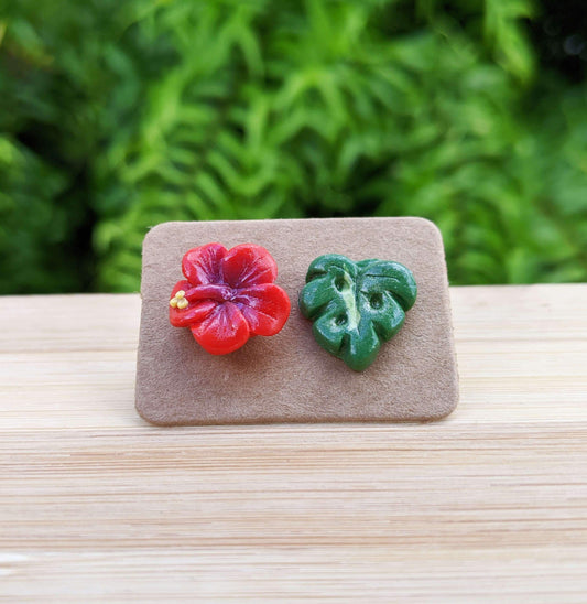 Uneven Screens - Red Poppy + Monstera