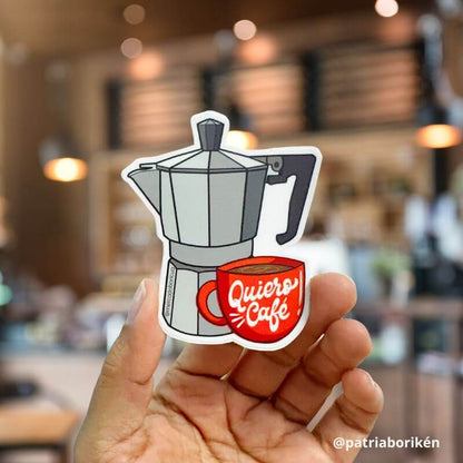 Sticker Greca Cafetera | Cultura del Café Cola'o Puertorriqueño | Vinil Premium