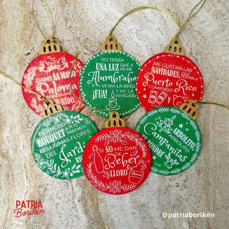 Adornos Navideños Parranda 6 Pack | Decoración Navidad Boricua | Sets