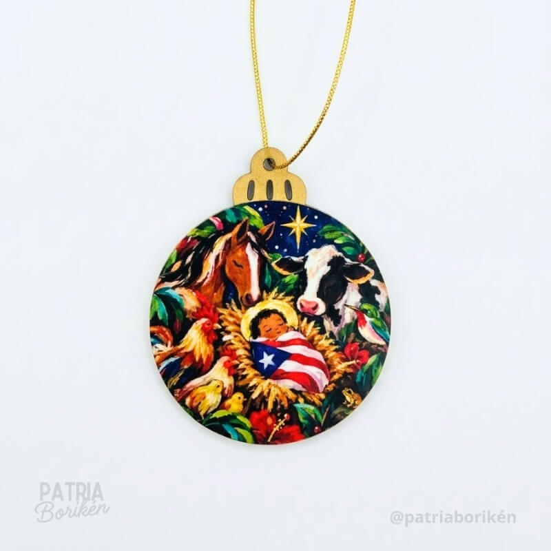 Adornos Navideños Boricuas 12 Pack | Estampas Tradicionales de Puerto Rico
