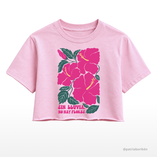Crop Top Amapola Boricua "Sin Lluvia, No Hay Flores"