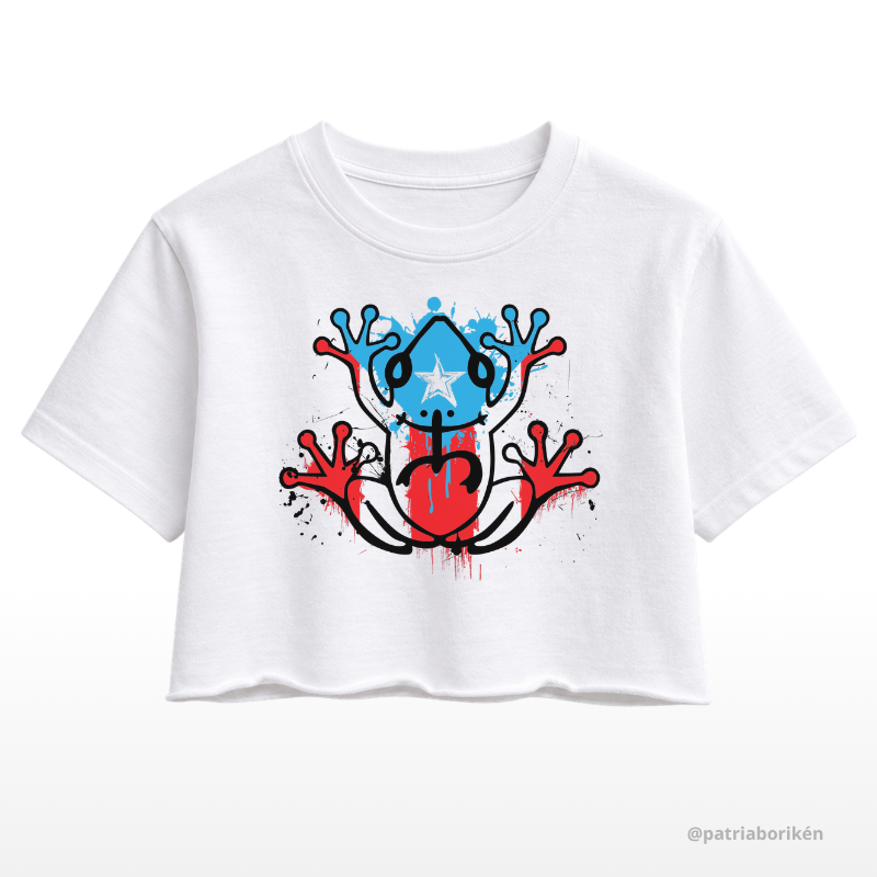 Crop Top T-Shirt "Coquí Bandera" | Símbolos de Puerto Rico