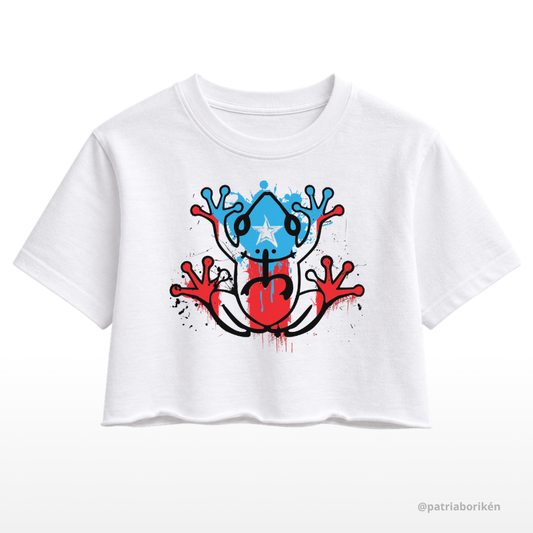 Crop Top T-Shirt "Coquí Bandera" | Símbolos de Puerto Rico