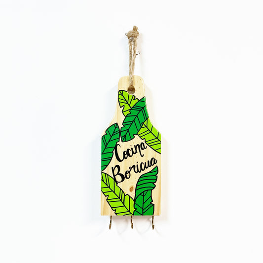 Wooden key holder | Boricua Cuisine Mata de Plátano