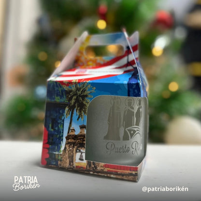 Taza de Cristal con Diseño Amapola | Set de Regalo Exclusivo Boricua