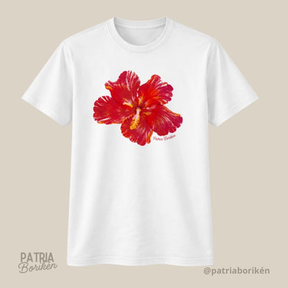 T-Shirt Flor de Maga | Flor Nacional de Puerto Rico | Camiseta de Mujer Boricua