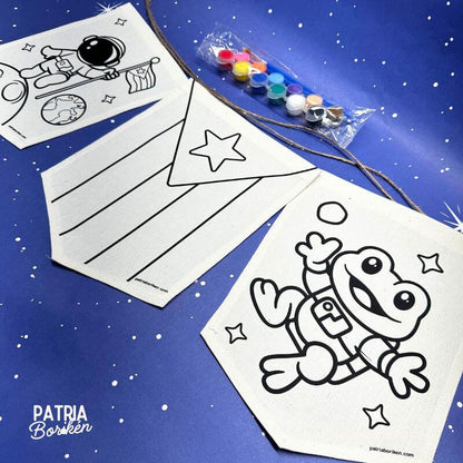 Kit DIY Boricua en la Luna | Manualidad de Identidad para Niños en Canvas