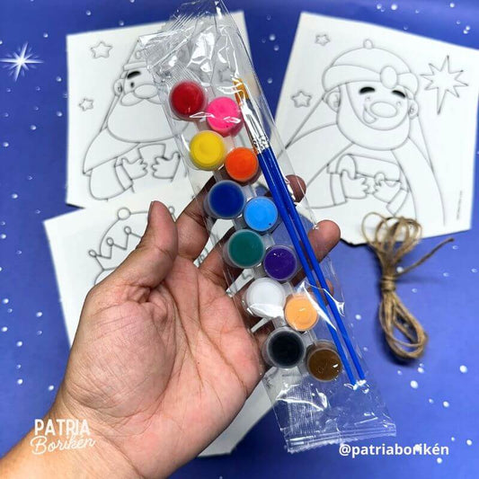 Kit DIY Banderines Reyes Magos | Manualidad en Canvas y Serigrafía Boricua