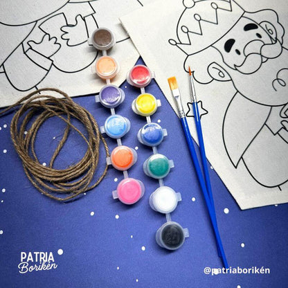 Kit DIY Banderines Reyes Magos | Manualidad en Canvas y Serigrafía Boricua