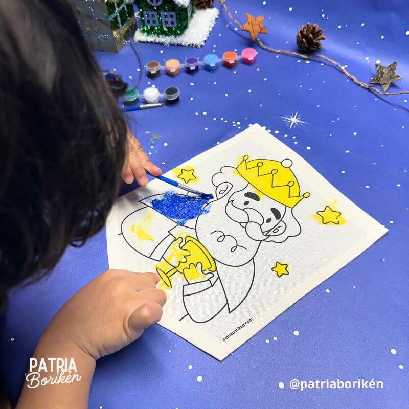 Kit DIY Banderines Reyes Magos | Manualidad en Canvas y Serigrafía Boricua