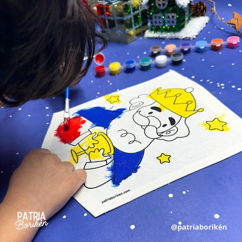 Kit DIY Banderines Reyes Magos | Manualidad en Canvas y Serigrafía Boricua