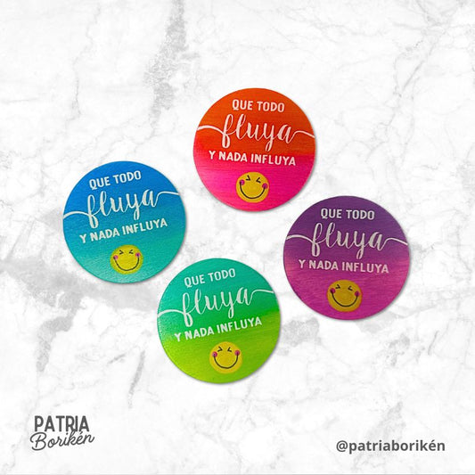 Magneto "Que Todo Fluya y Nada Influya" | Imán de Paz Interior y Bienestar