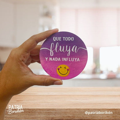 Magneto "Que Todo Fluya y Nada Influya" | Imán de Paz Interior y Bienestar