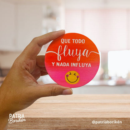 Magneto "Que Todo Fluya y Nada Influya" | Imán de Paz Interior y Bienestar