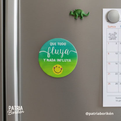 Magneto "Que Todo Fluya y Nada Influya" | Imán de Paz Interior y Bienestar