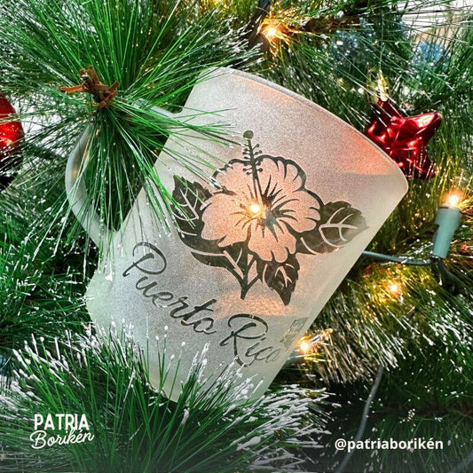 Taza de Cristal con Diseño Amapola | Set de Regalo Exclusivo Boricua