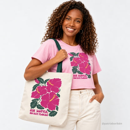 Tote Bag Amapolas "Sin Lluvia, No Hay Flores"