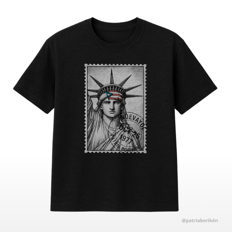 Statue of Liberty T-shirt with Puerto Rican Flag | New York