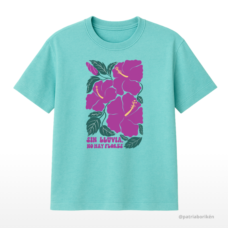 Boricua Poppy Crop Top "No Rain, No Flowers"