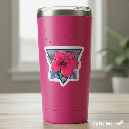 Sticker Flor de Maga | Flor Nacional de Puerto Rico | Vinil Resistente