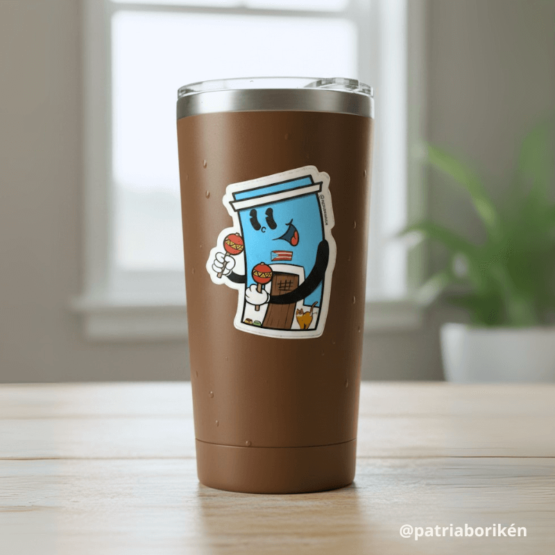 Sticker Casita San Juan con Maracas | Música Típica de Puerto Rico | Vinil Premium