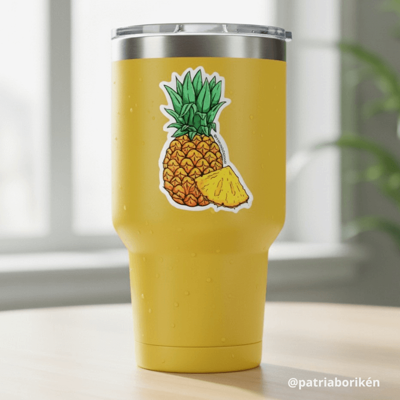 Sticker Piña de Puerto Rico | Vinil Troquelado | Fruta Tropical