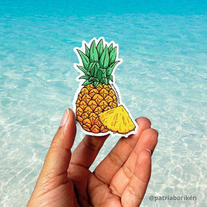 Sticker Piña de Puerto Rico | Vinil Troquelado | Fruta Tropical