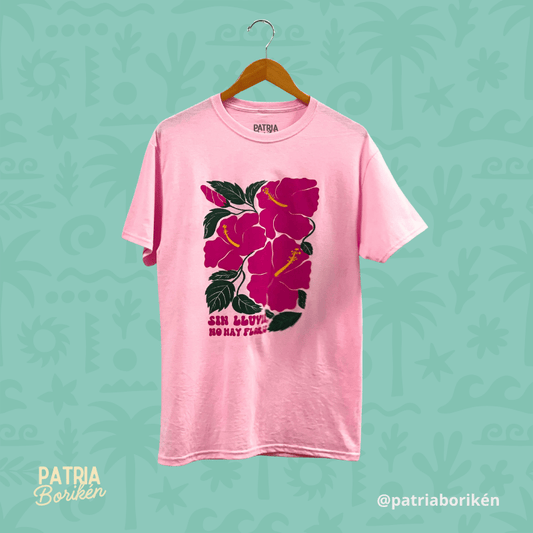 Camiseta Amapola Boricua "Sin Lluvia, No Hay Flores" | Flora Boricua