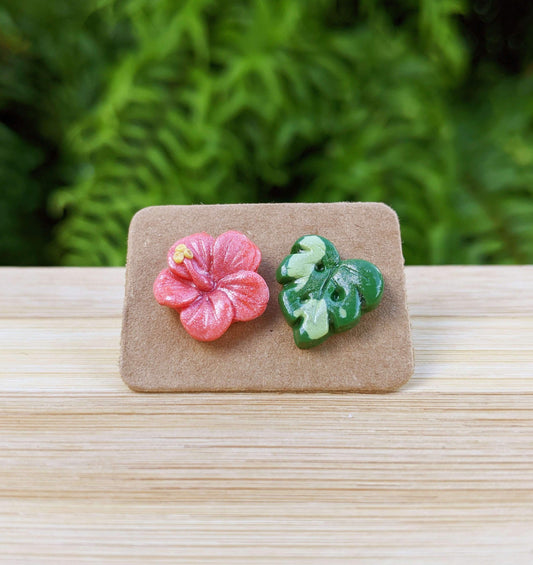 Uneven Screens - Pink Poppy + Monstera