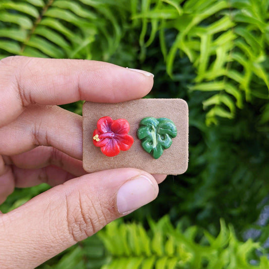 Uneven Screens - Red Poppy + Monstera