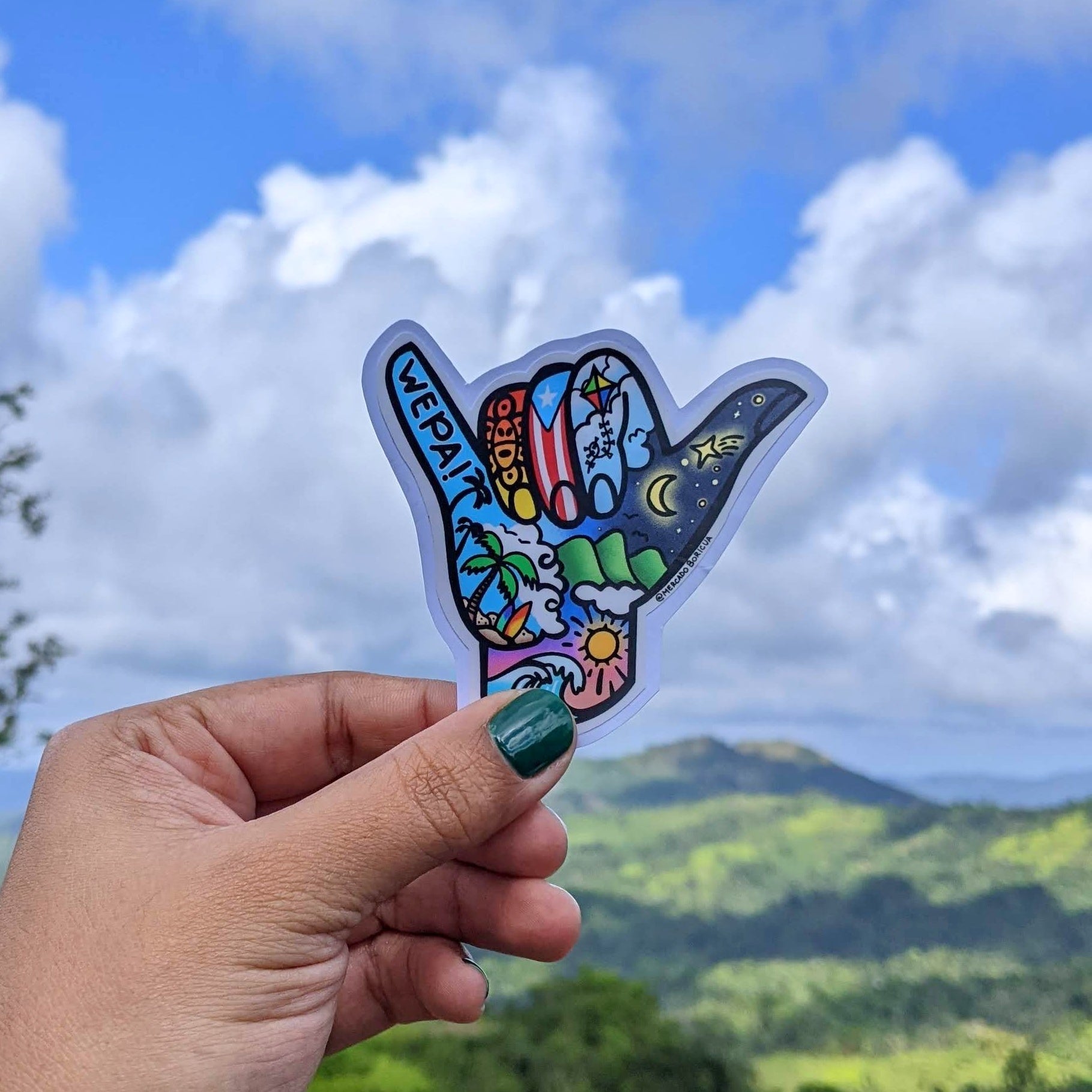 Hang Loose Wepa Sticker | Surfing and Beach Vinyl | PR – Patria Boriken