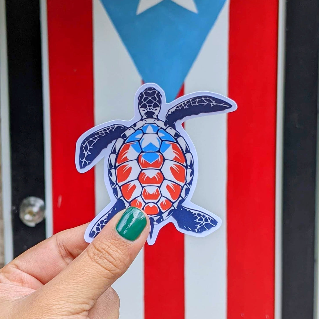 Sticker Tortuga Carey y Bandera de PR | Vinil Resistente al Agua ...